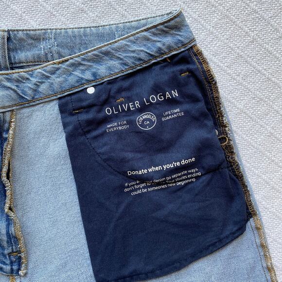 Oliver Logan Harlow High Rise Barrel Crop‎ Jeans Light Wash Denim Size 31 x 22 - Picture 7 of 15